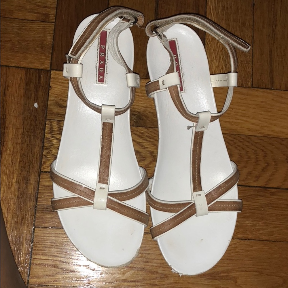 White Cork Prada Wedges 🙃